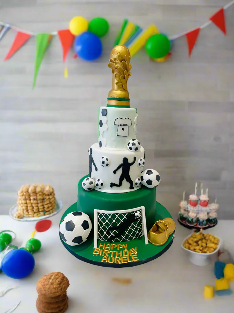Soccer Champ Fondant Tiered Cake - Image 6