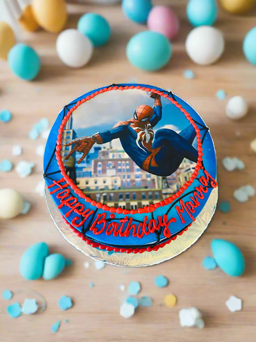Spiderman Cream Photo Cake - Image 3