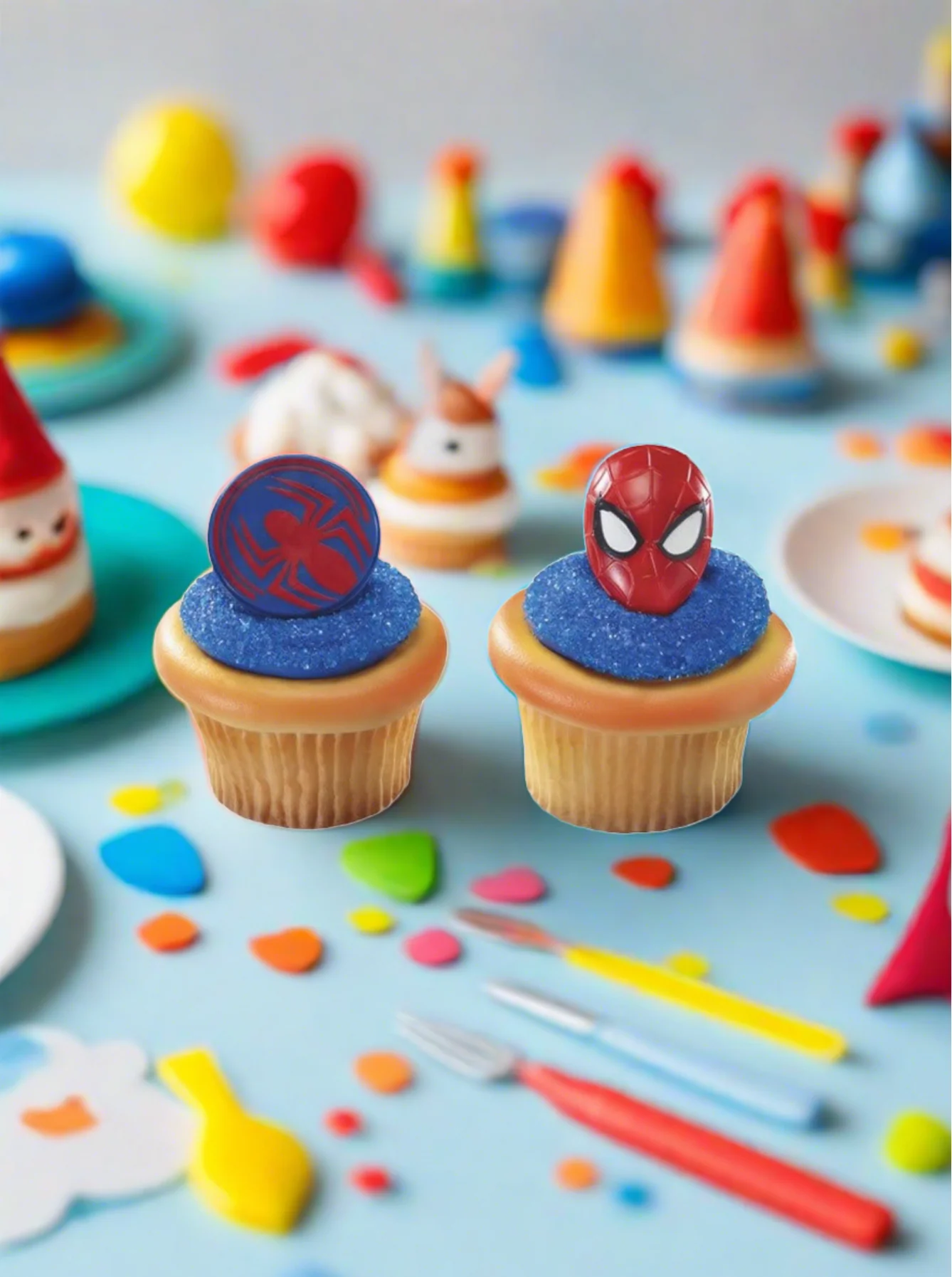 Spiderman Mask and Spider Ring Cupcakes - (Pack of 6) - Image 4