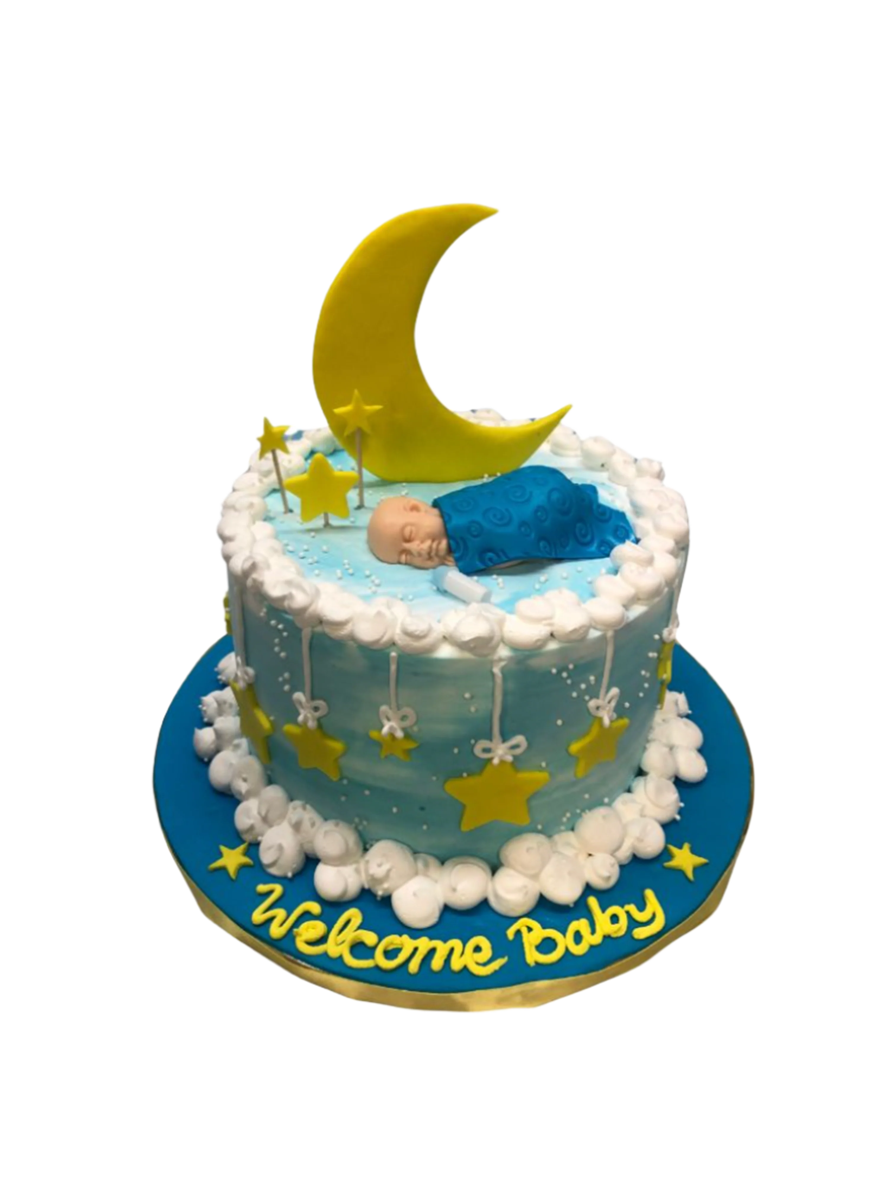 Star & Moon Baby Shower Cake