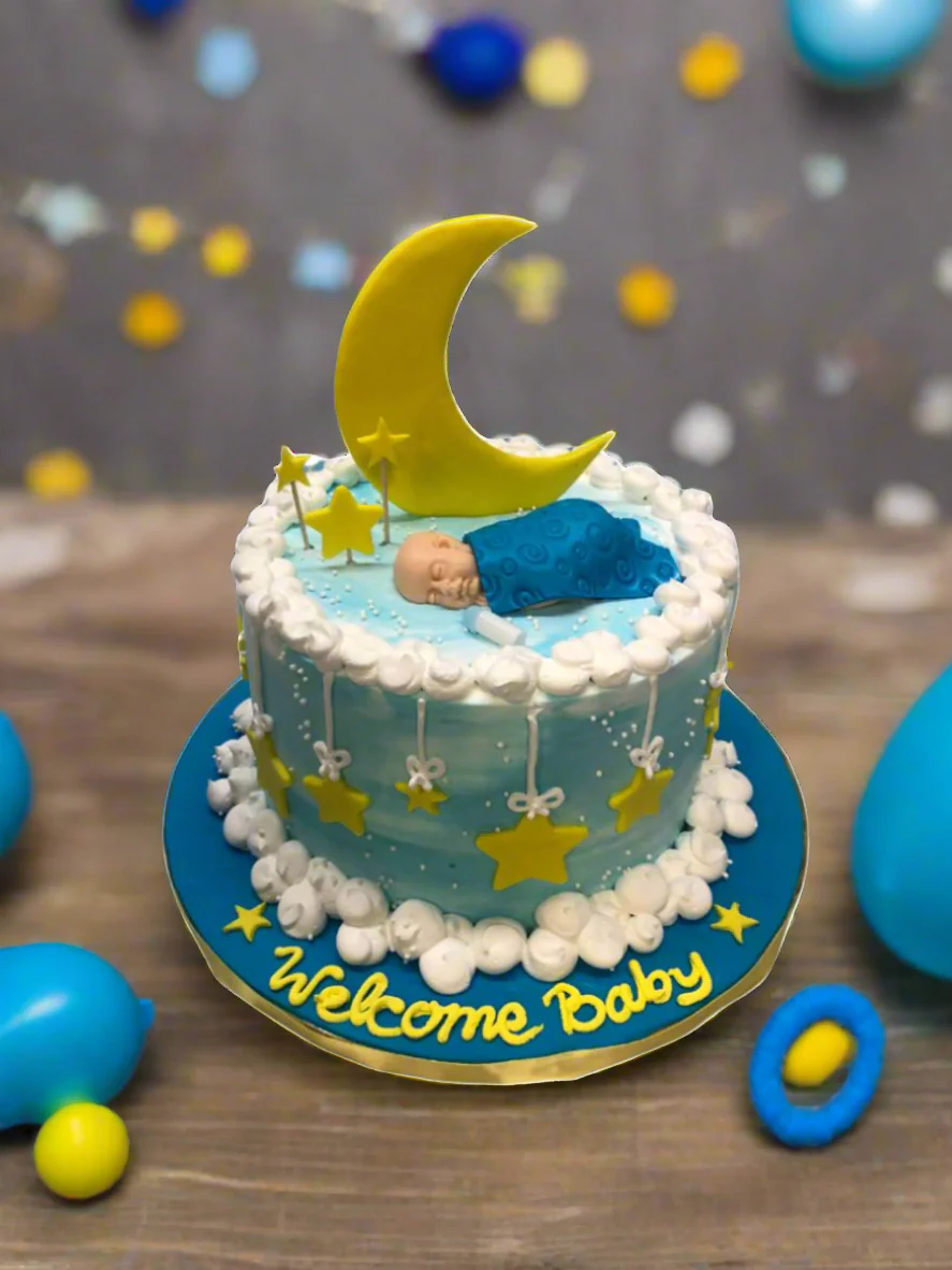 Star & Moon Baby Shower Cake - Image 3