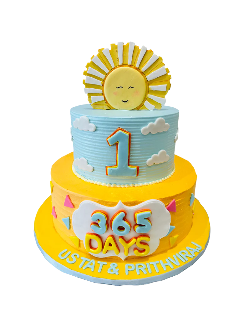 Sunshine Cream Tiered Cake