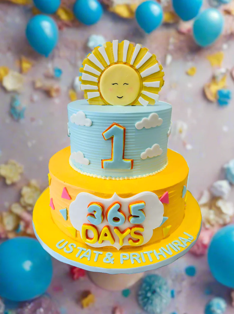 Sunshine Cream Tiered Cake - Image 2
