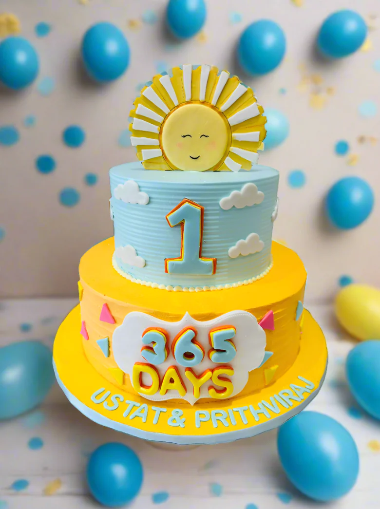 Sunshine Cream Tiered Cake - Image 3