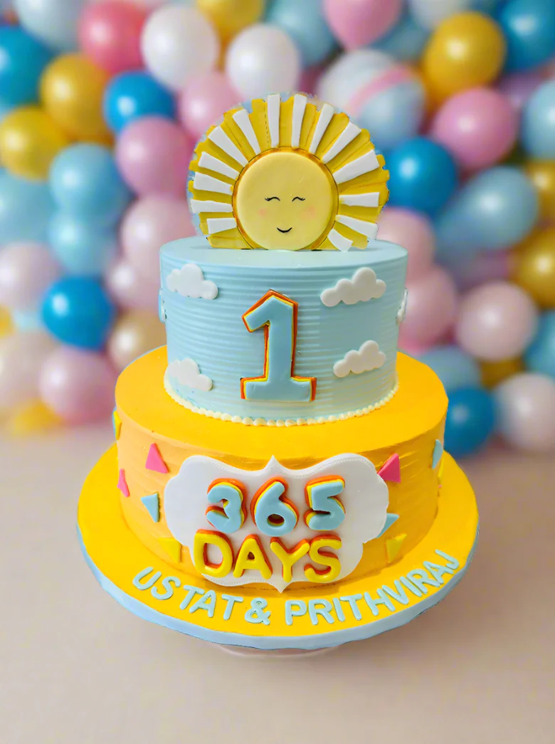 Sunshine Cream Tiered Cake - Image 4