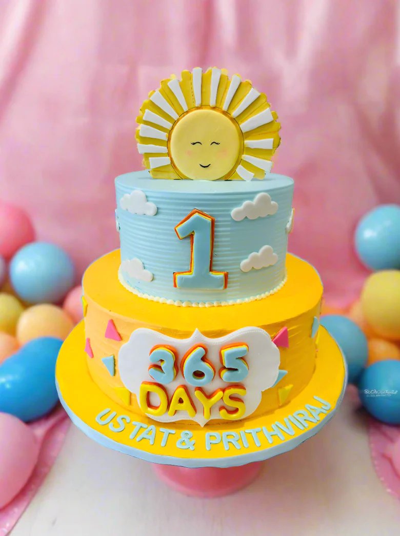 Sunshine Cream Tiered Cake - Image 5