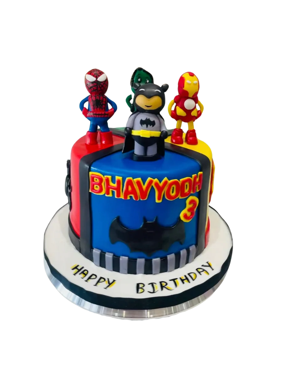 Superheroes Fondant Cake