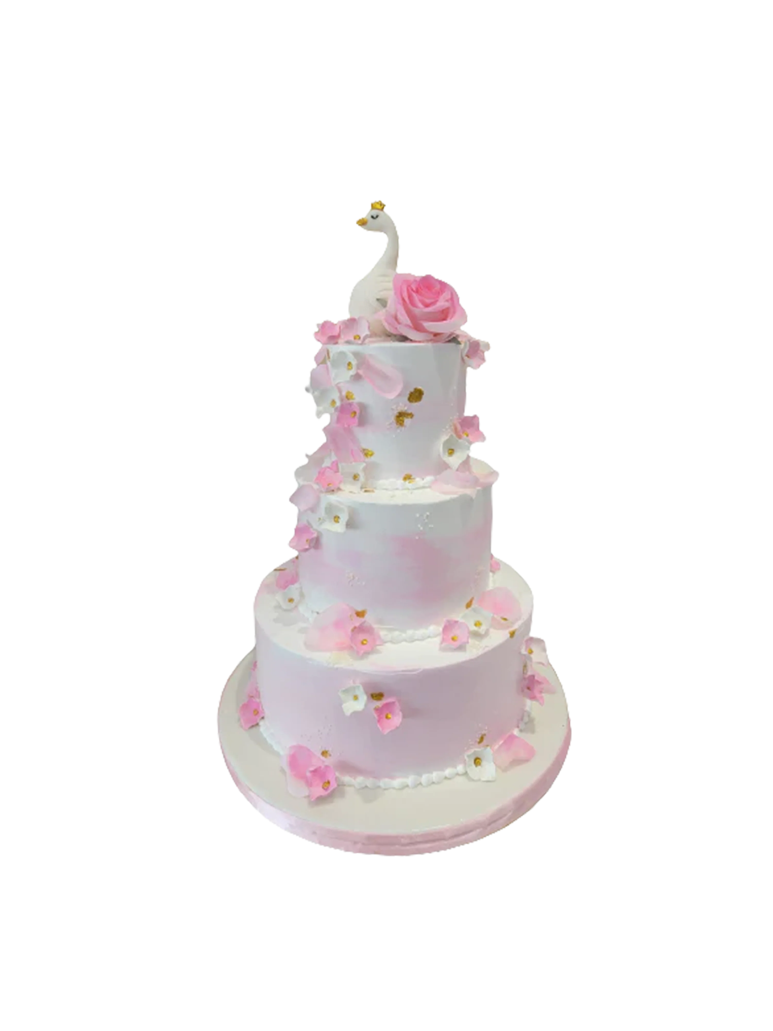 Swan Tiered Cream Cake