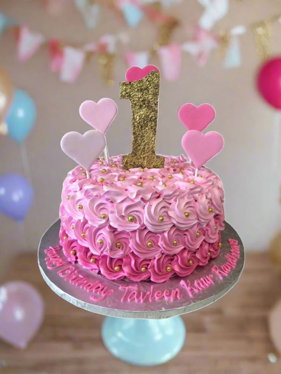 Tavleen Pink Rosette Cake - Image 3