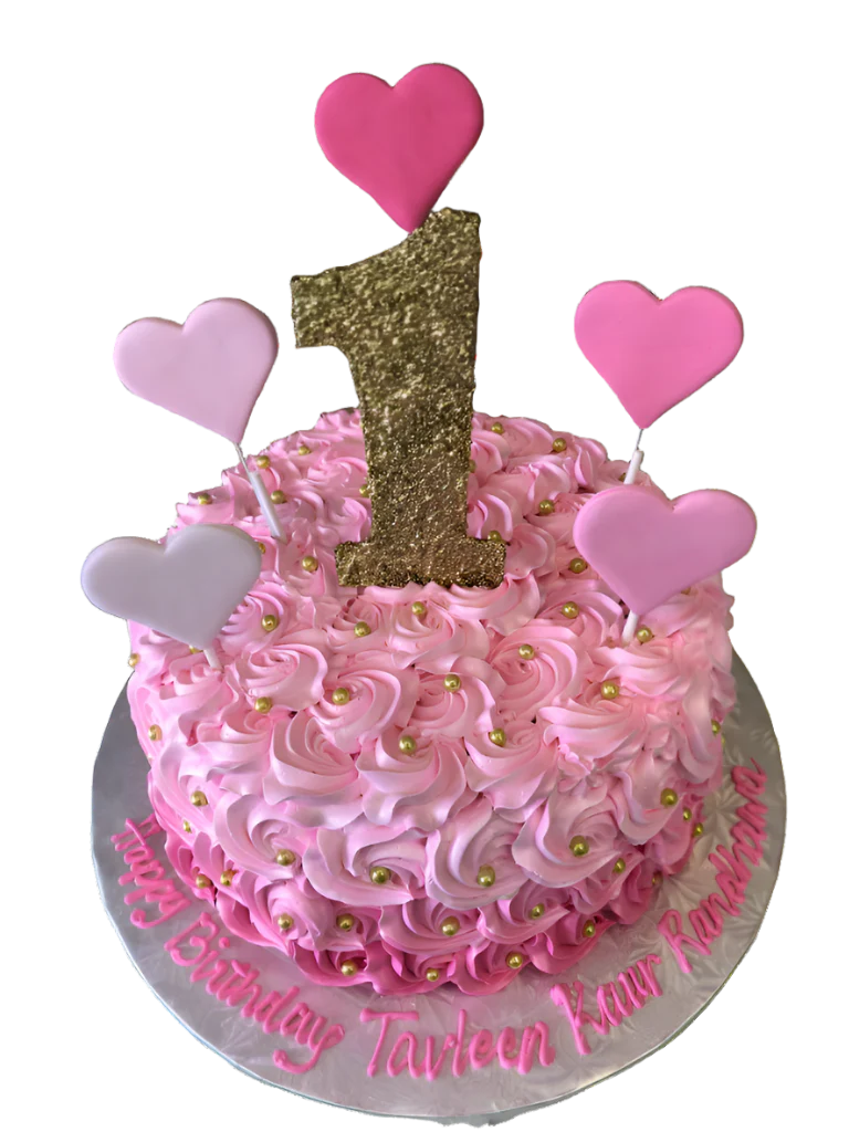 Tavleen Pink Rosette Cake - Image 4