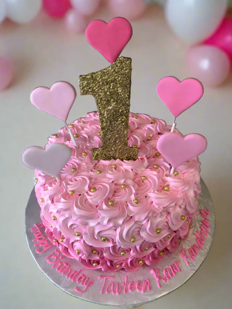Tavleen Pink Rosette Cake - Image 5