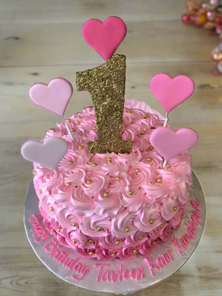 Tavleen Pink Rosette Cake - Image 6
