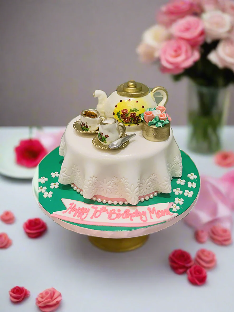 Tea Party Fondant Birthday Cake - Image 2
