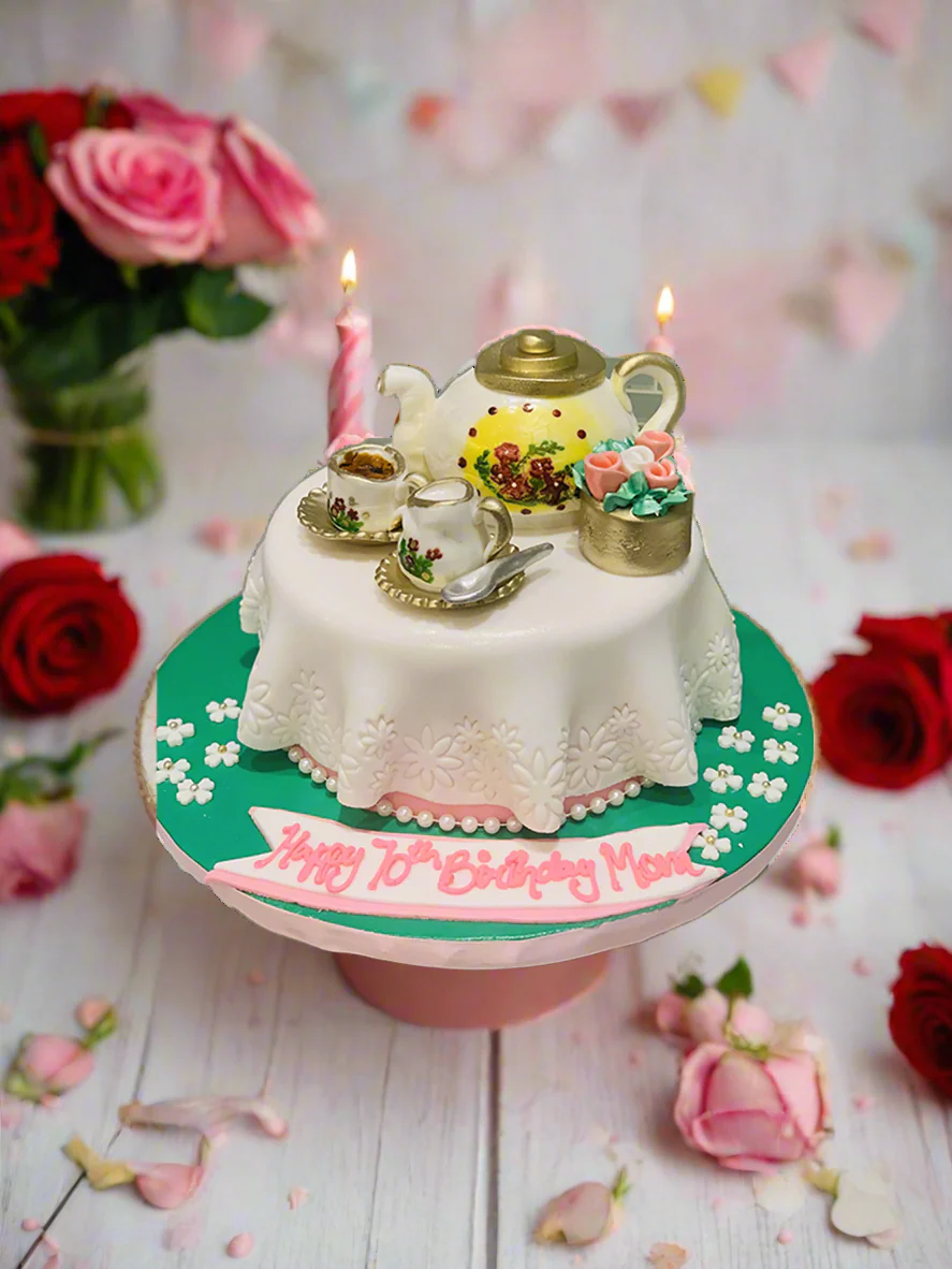 Tea Party Fondant Birthday Cake - Image 3