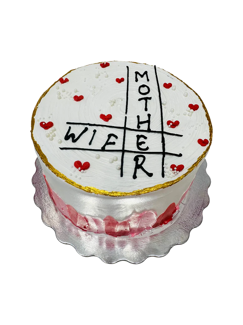 Teal Hearts Cream Cake - Image 5