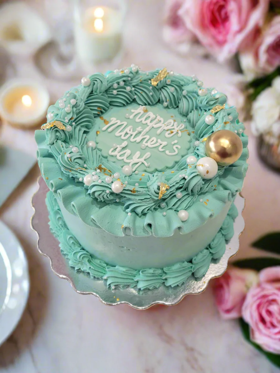 Teal Mother's Day Cake - Image 4
