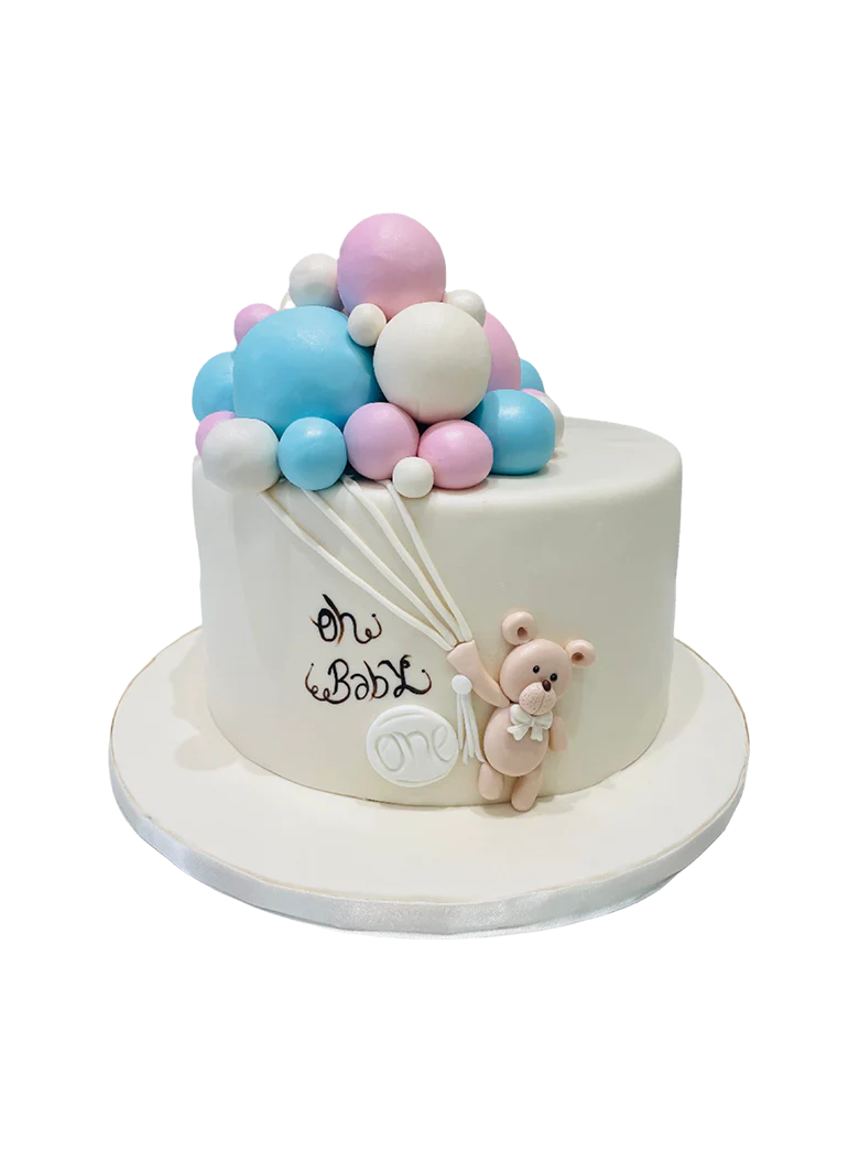 Teddy Balloon Fondant Cake