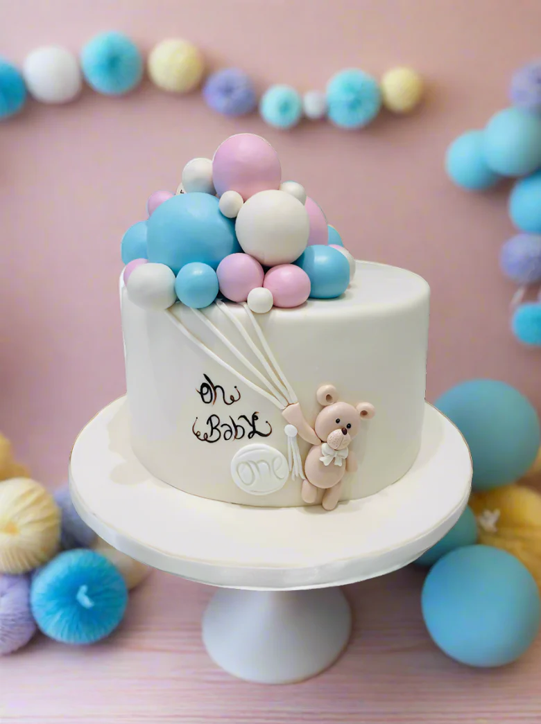 Teddy Balloon Fondant Cake - Image 2