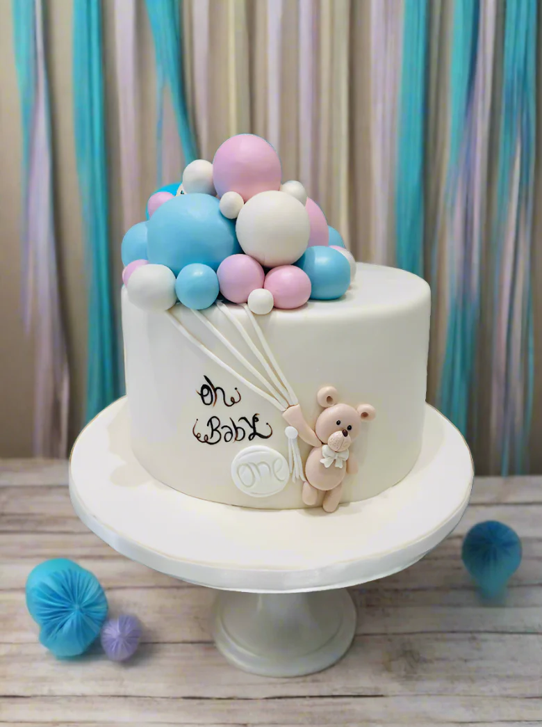 Teddy Balloon Fondant Cake - Image 4