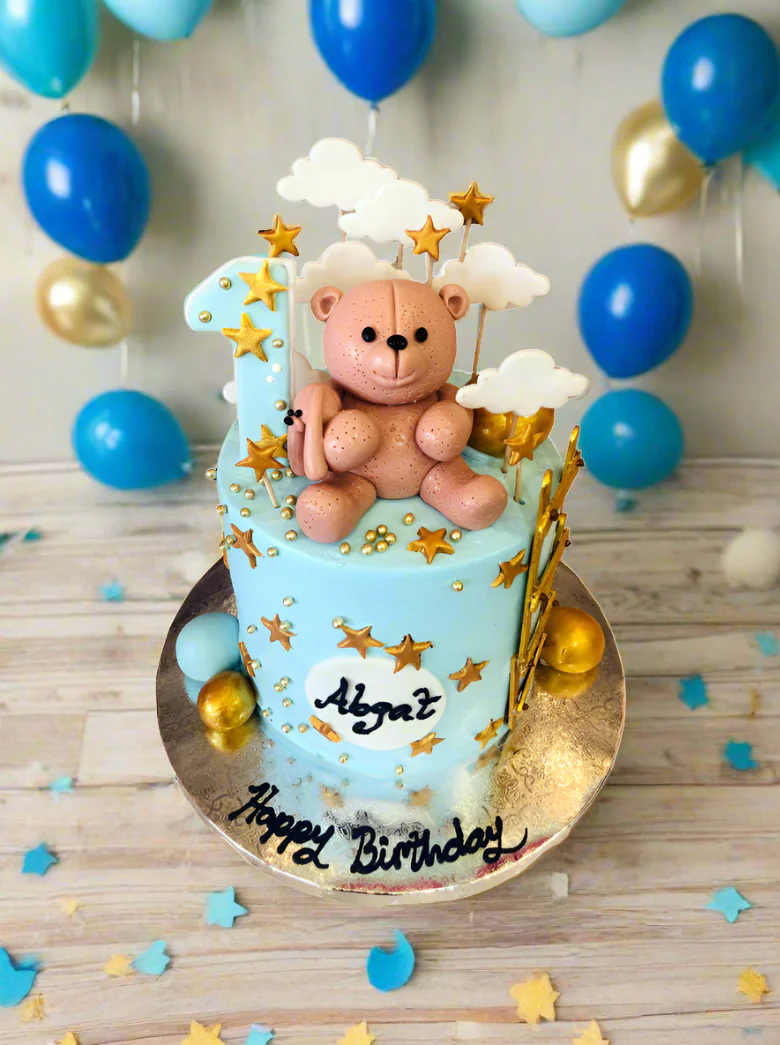 Teddy Bear Fondant Birthday Cake - Image 2