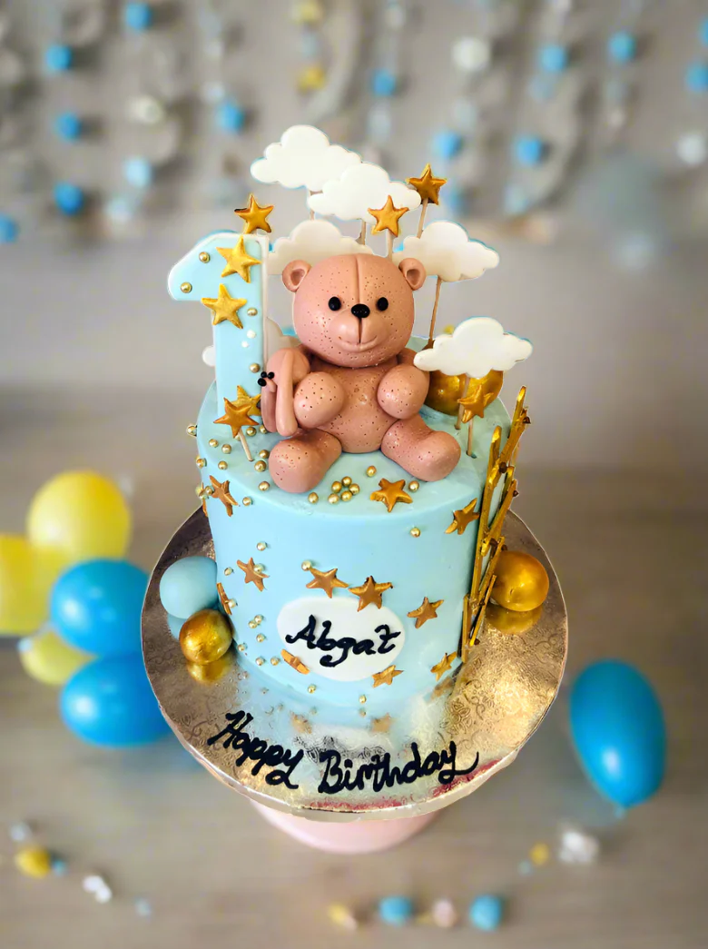 Teddy Bear Fondant Birthday Cake - Image 3