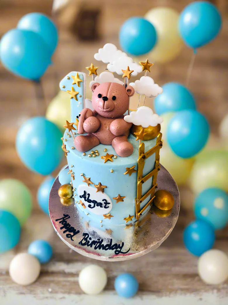 Teddy Bear Fondant Birthday Cake - Image 6