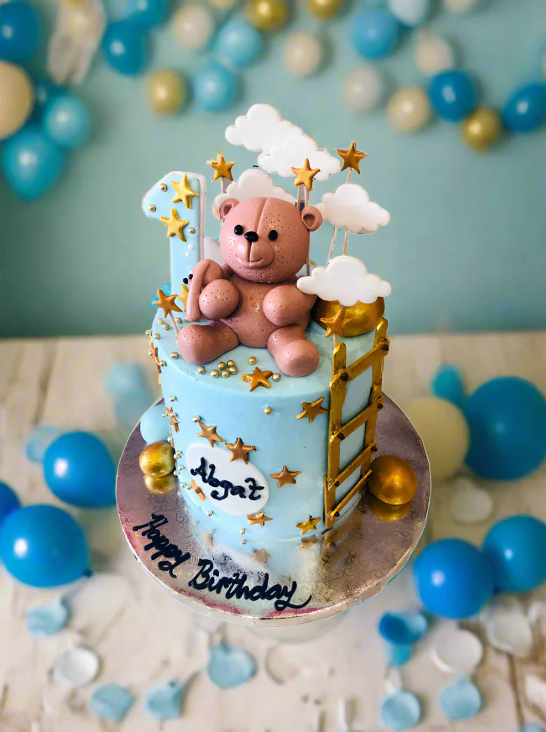Teddy Bear Fondant Birthday Cake - Image 7