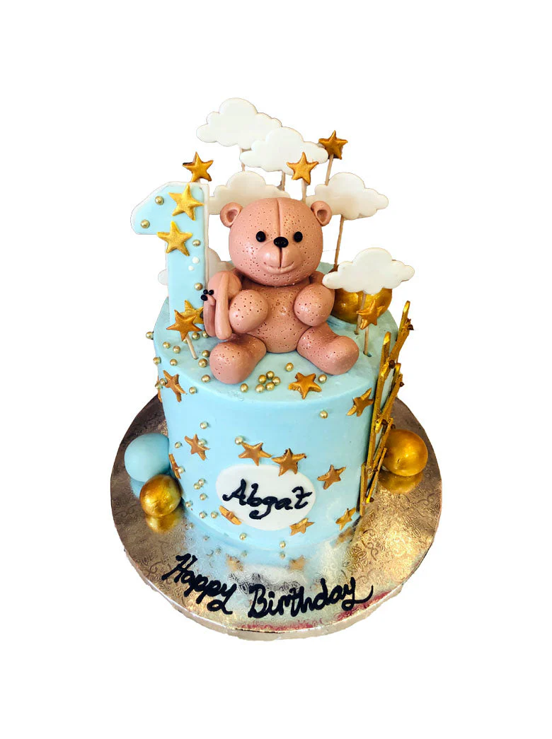 Teddy Bear Fondant Birthday Cake - Image 8