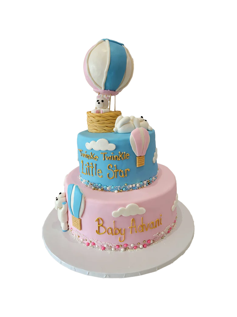 Teddy Bear Hot Air Balloon Fondant Cake