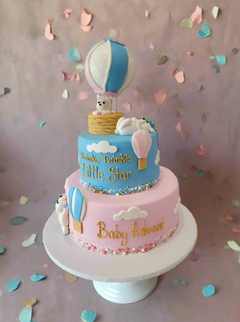 Teddy Bear Hot Air Balloon Fondant Cake - Image 2