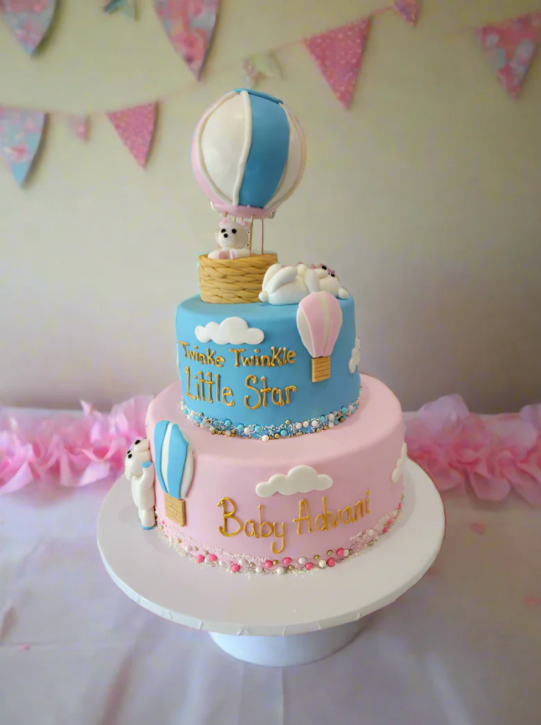 Teddy Bear Hot Air Balloon Fondant Cake - Image 3