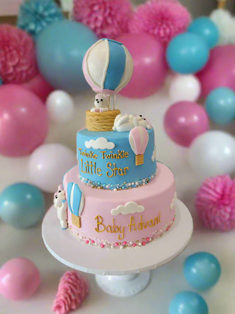 Teddy Bear Hot Air Balloon Fondant Cake - Image 4