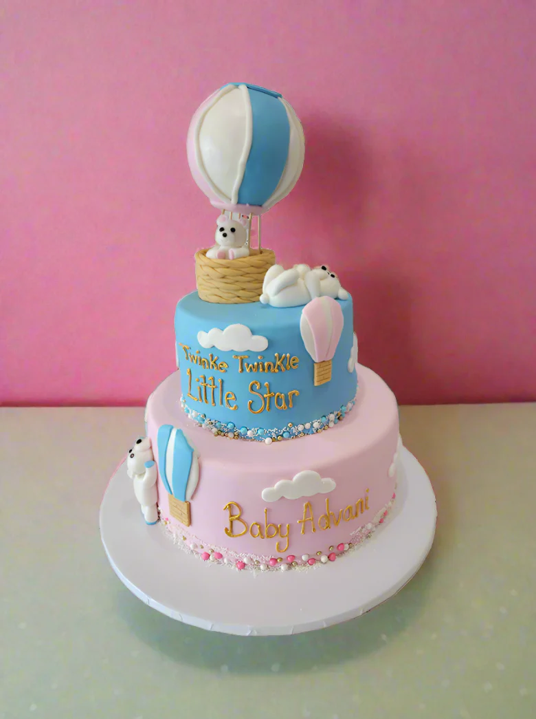 Teddy Bear Hot Air Balloon Fondant Cake - Image 7
