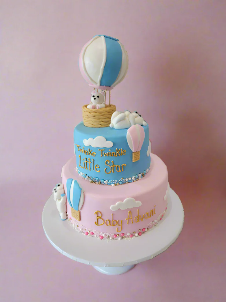 Teddy Bear Hot Air Balloon Fondant Cake - Image 8