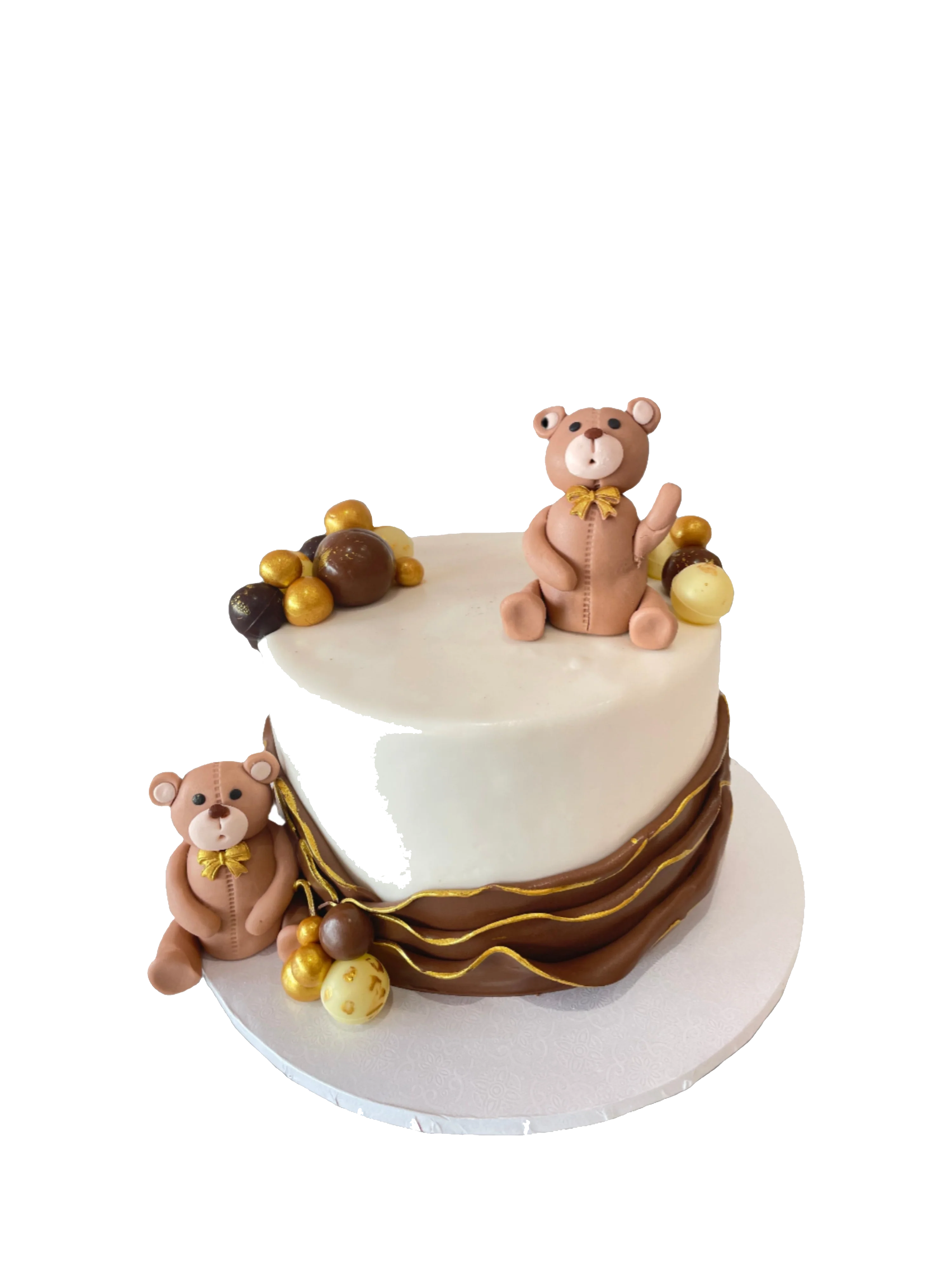 Teddy Bear Ruffle Fondant Cake
