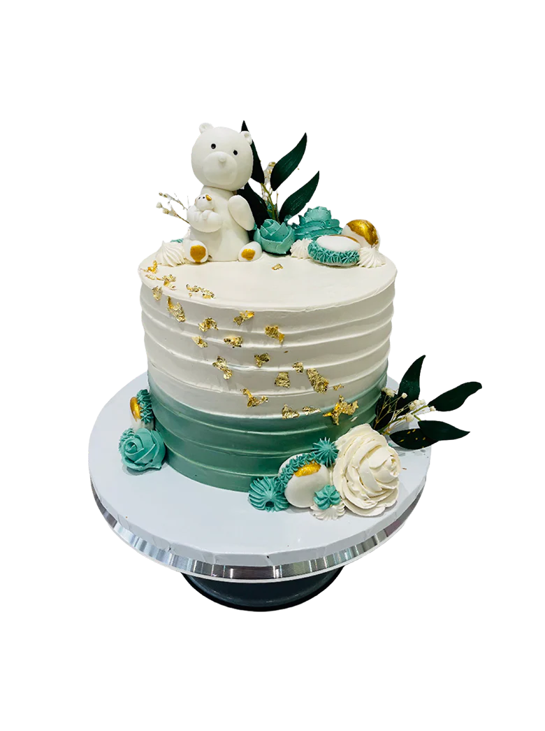 Teddy Cream Birthday Cake