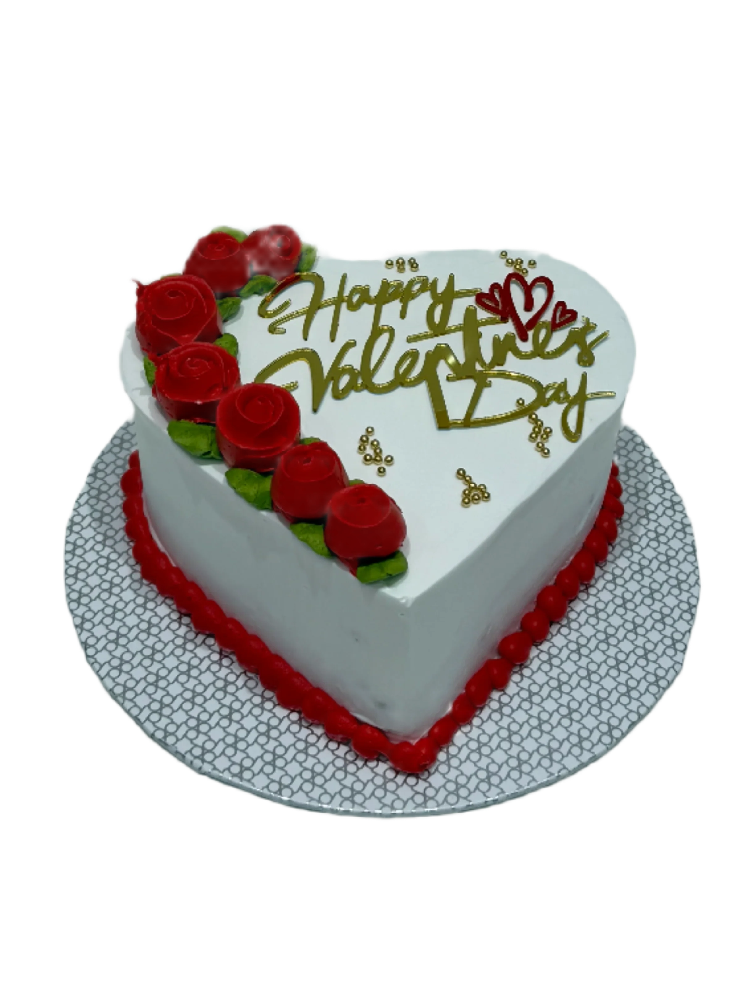 Red flower Valentines Cake