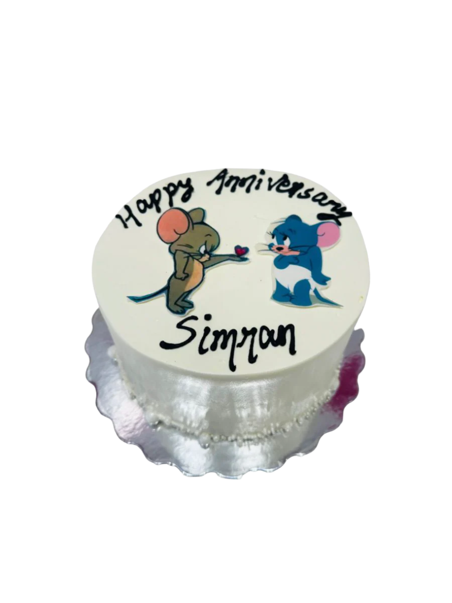 Tom & Jerry Couple Cream Cake