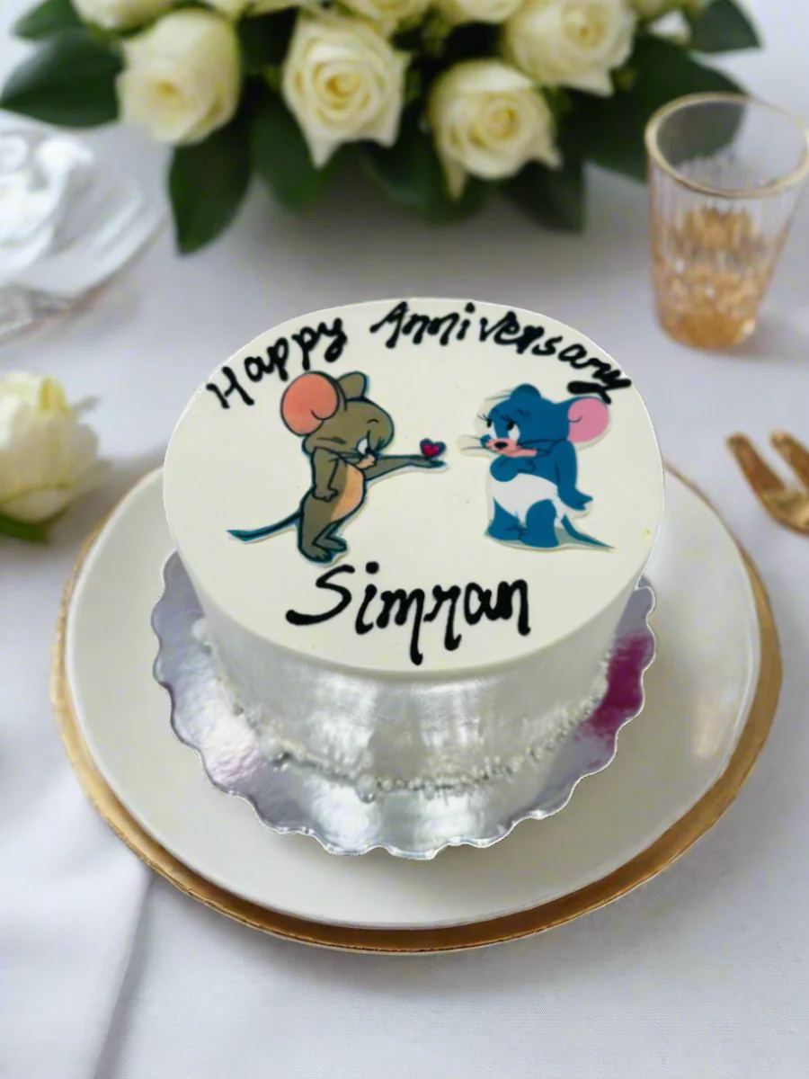 Tom & Jerry Couple Cream Cake - Image 2
