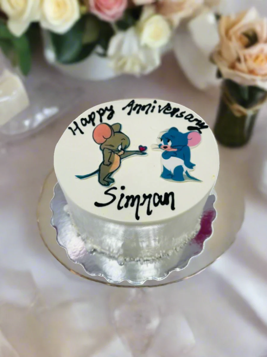 Tom & Jerry Couple Cream Cake - Image 4