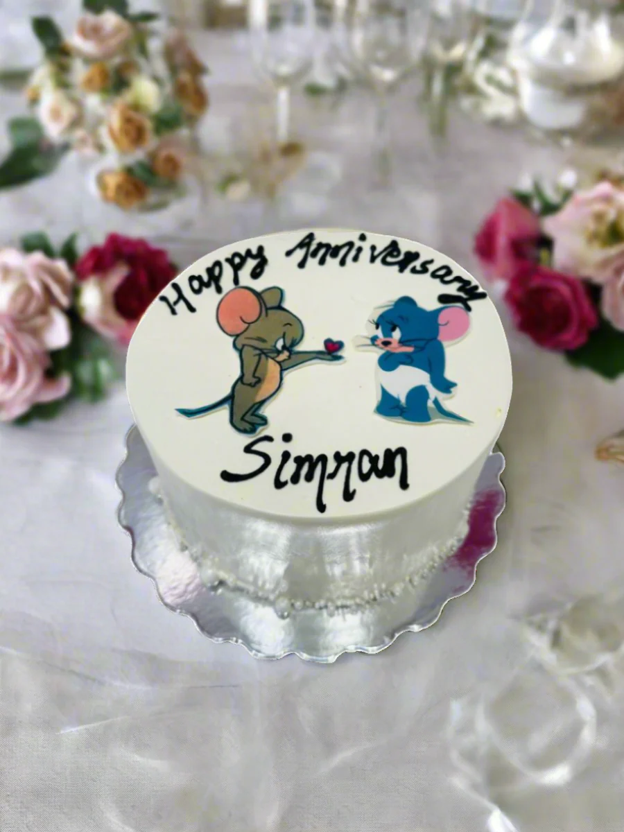 Tom & Jerry Couple Cream Cake - Image 5