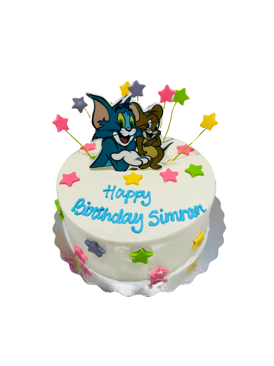 Tom & Jerry Cream Birthday Cake