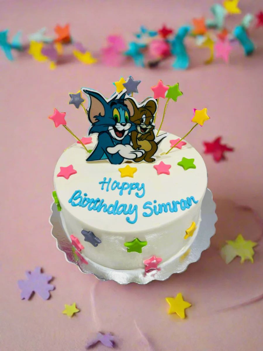 Tom & Jerry Cream Birthday Cake - Image 2