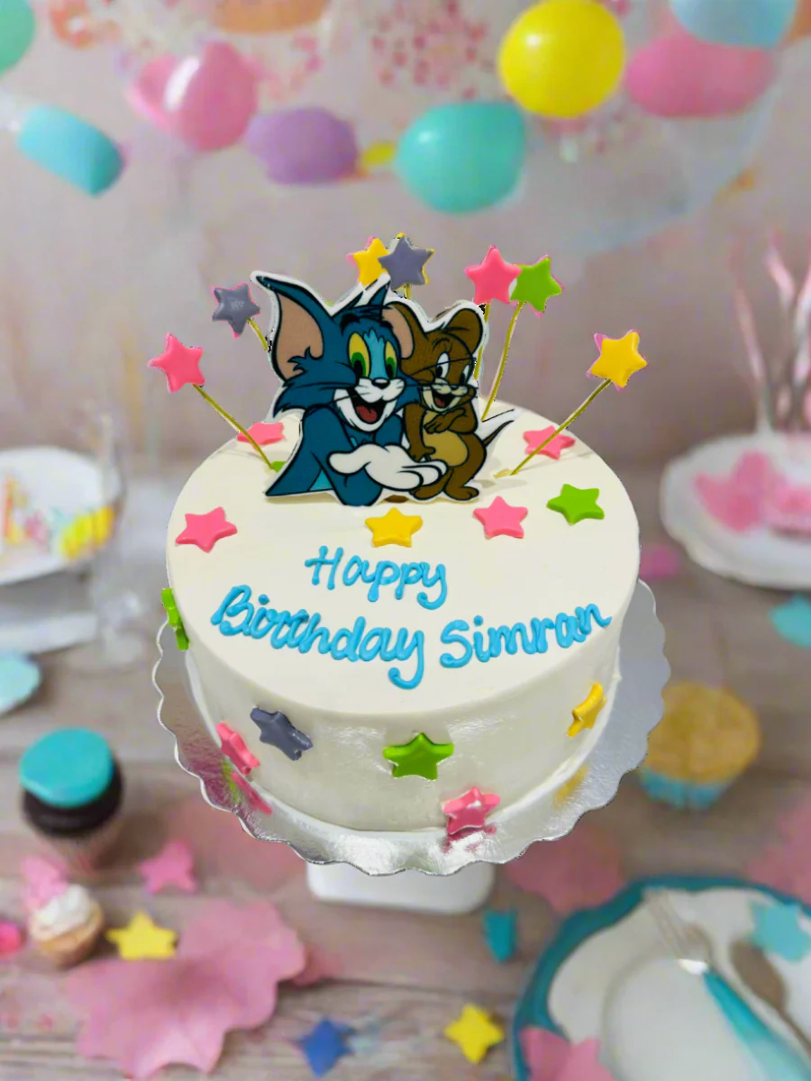 Tom & Jerry Cream Birthday Cake - Image 3