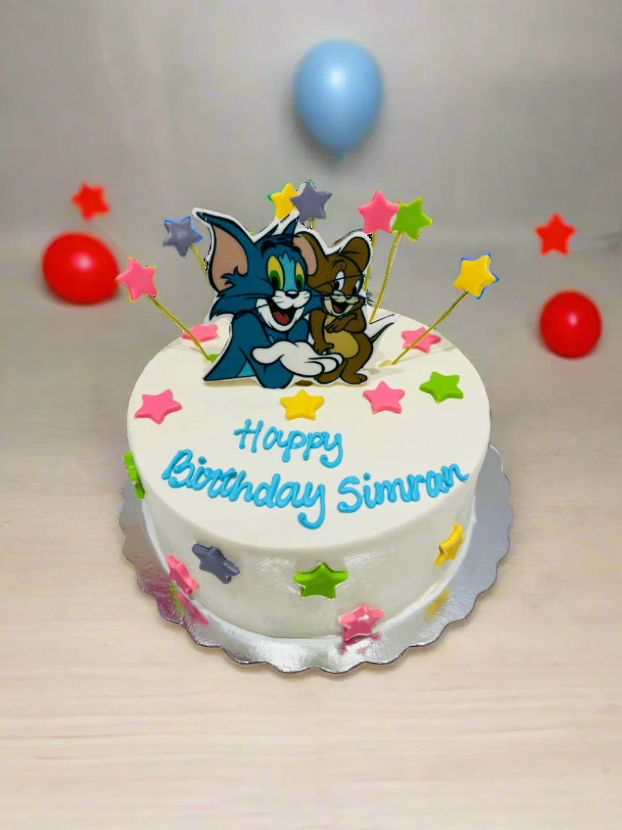 Tom & Jerry Cream Birthday Cake - Image 4