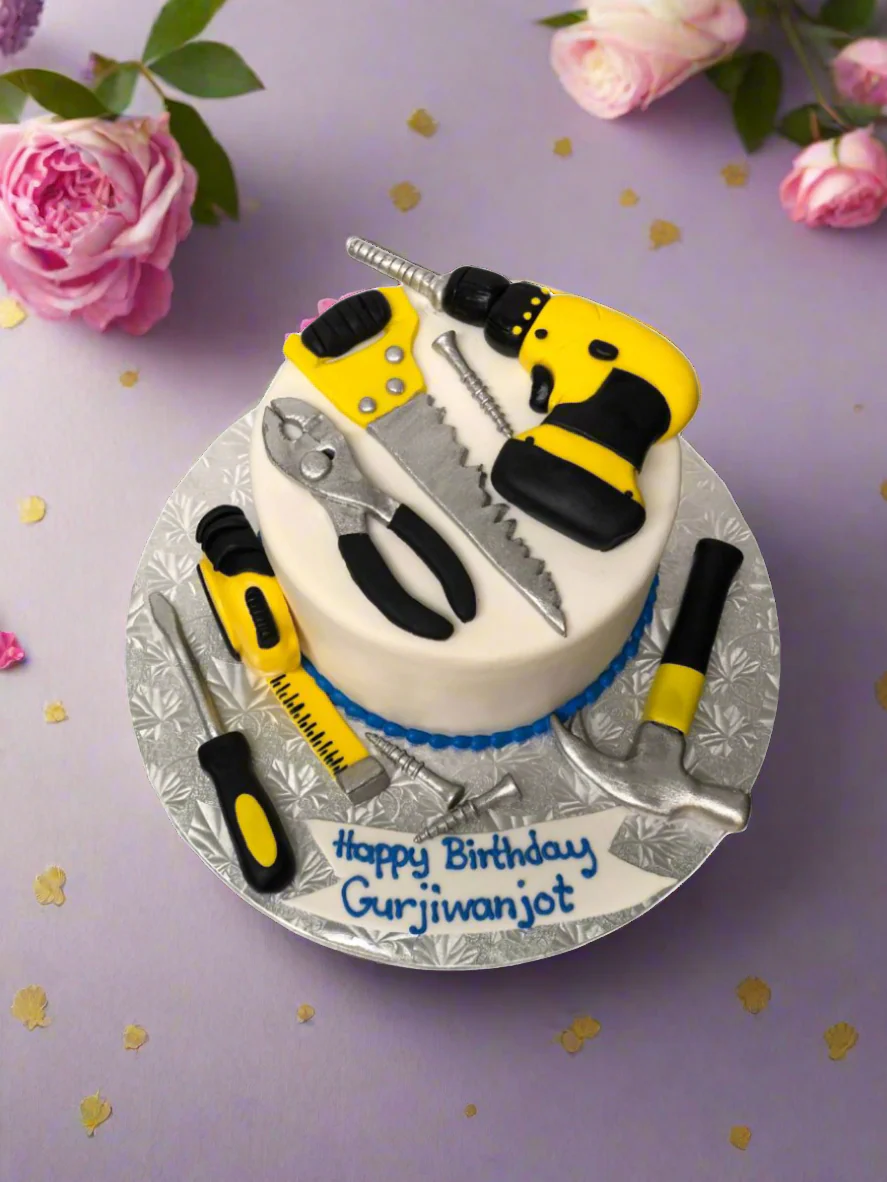 Tools Birthday Fondant Cake - Image 2