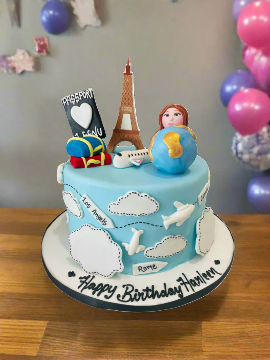 Travel Freak Fondant Cake - Image 3