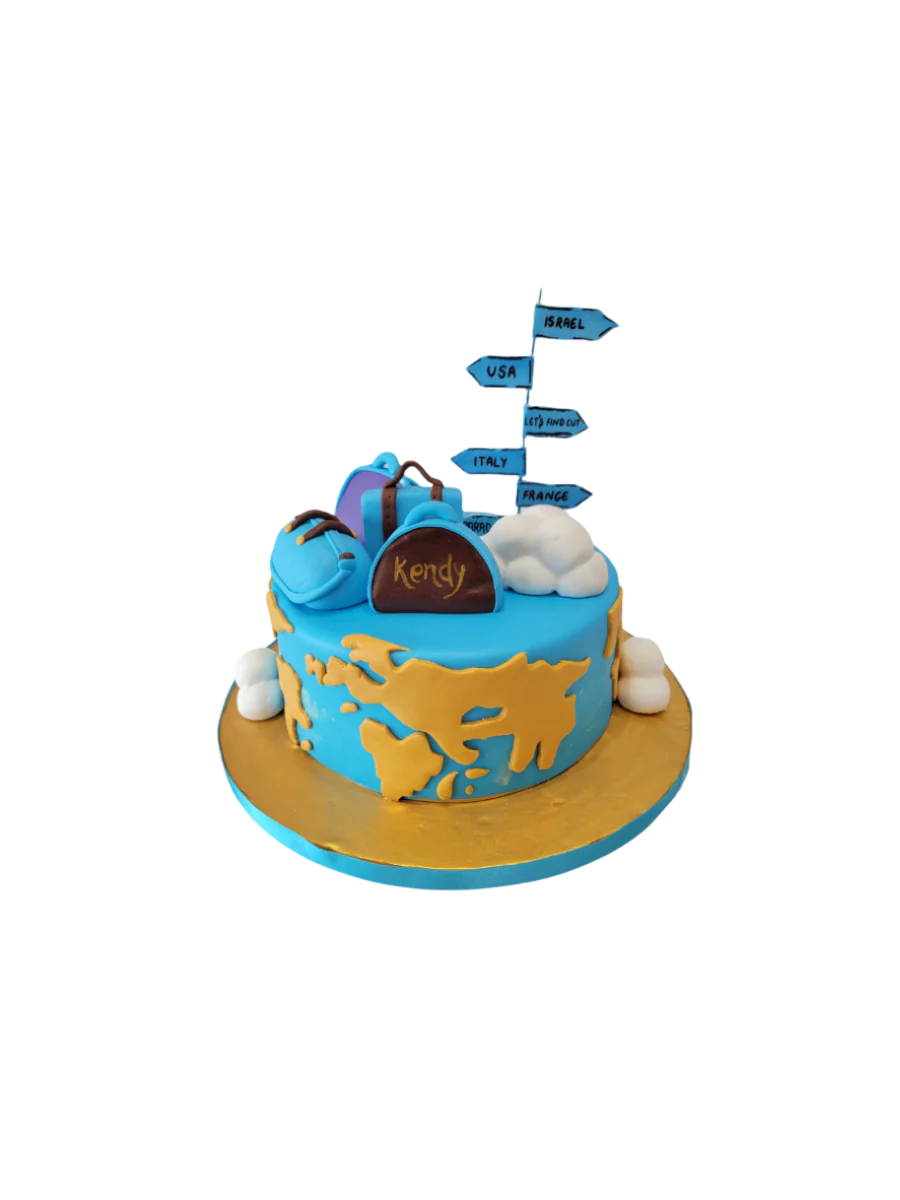 Travel Theme Fondant Cake
