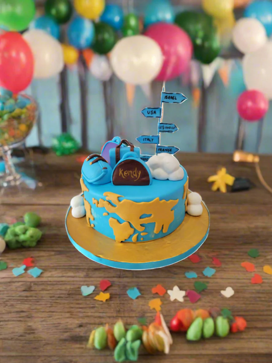 Travel Theme Fondant Cake - Image 2