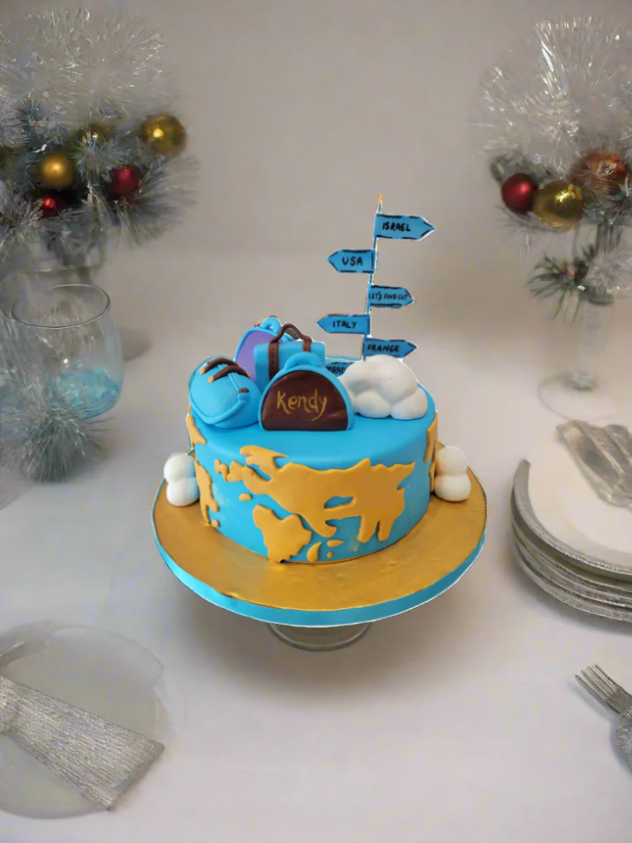 Travel Theme Fondant Cake - Image 3